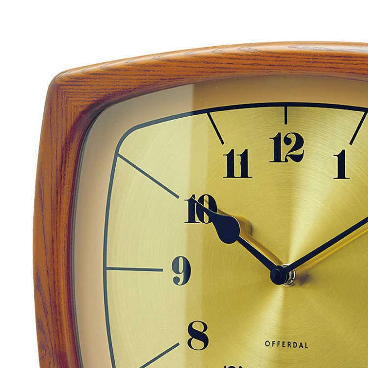 壁掛け時計 ヴィンテージ ゴールド おしゃれ 四角形 静音 連続秒針