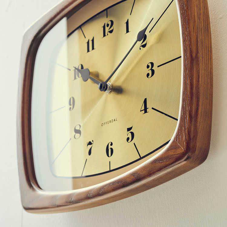 壁掛け時計 ヴィンテージ ゴールド おしゃれ 四角形 静音 連続秒針
