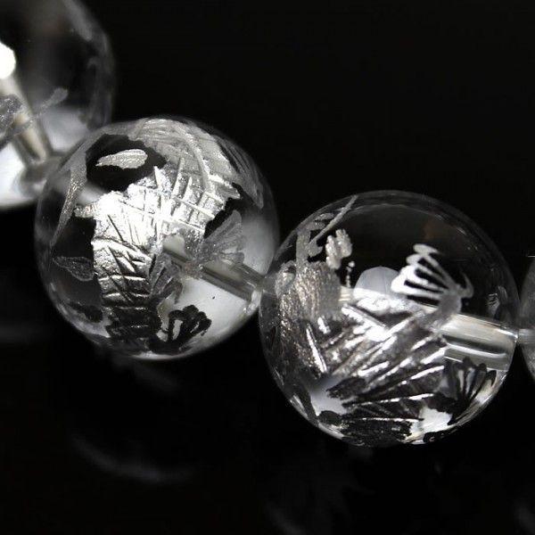 ブレスレット 天然石 パワーストーン 水晶 青龍 メンズ お守り