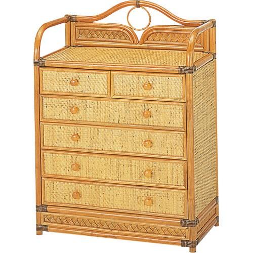 今枝商店 幅65×奥行35×高さ90cm チェスト 6杯 ワイドタイプ 籐 ラタン