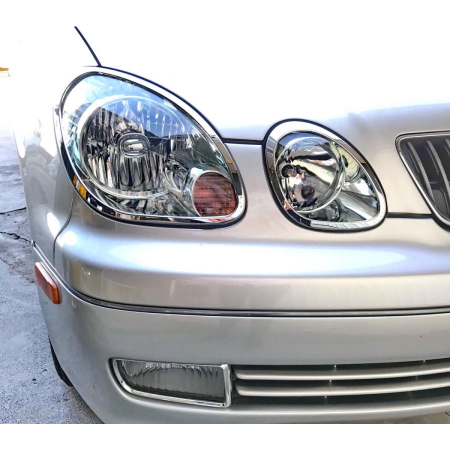 トヨタ メッキ ヘッドライト ヘッドランプ リング アリスト JZS160