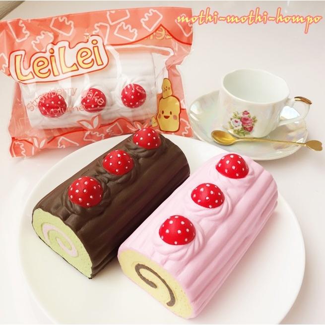 スクイーズ スイスロール ケーキ いちご スイーツ｜可愛い ふわふわ