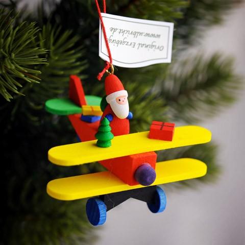 ウルブリヒトオーナメント（サンタと飛行機） : メルヒェン Yahoo!店