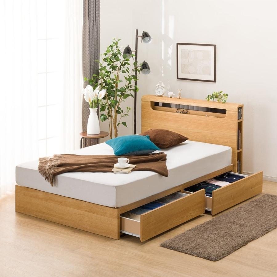 ニトリ（NITORI） セミダブルすのこベッドフレーム(EB-003 引出し収納