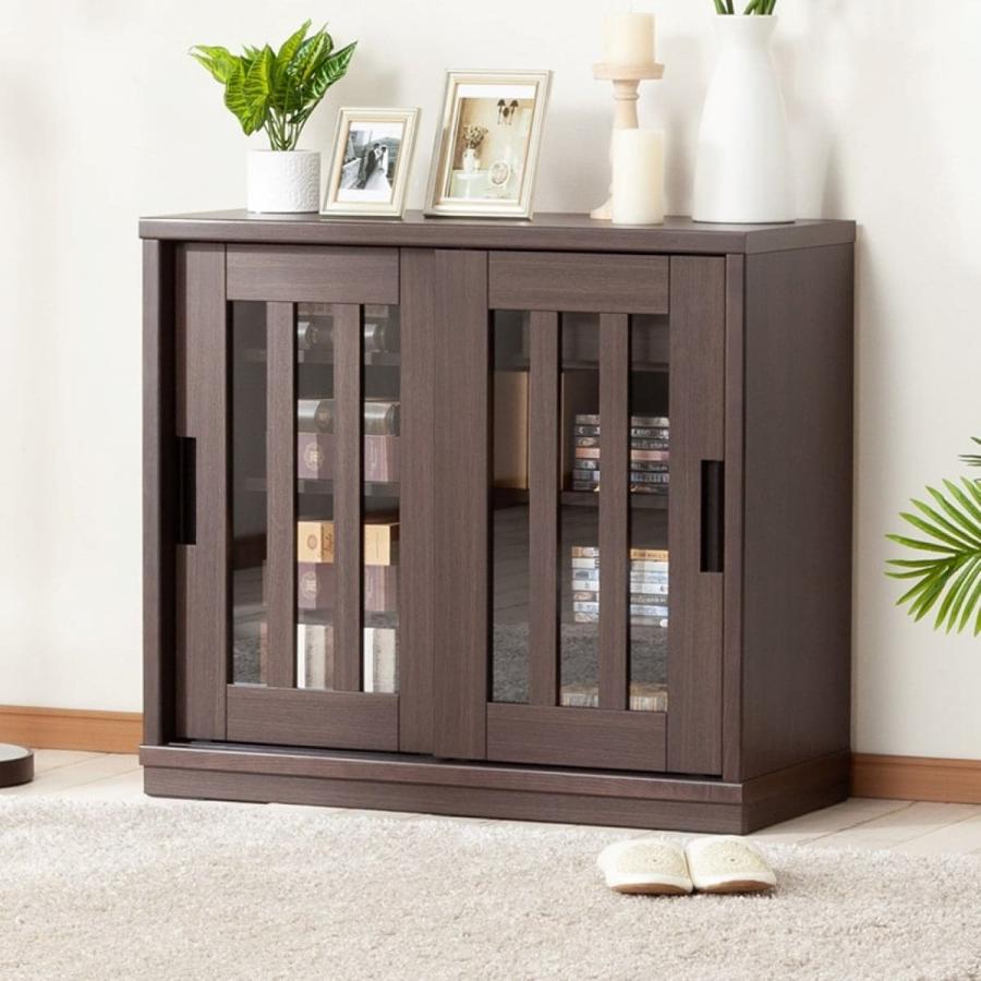 ニトリ（NITORI） サイドボード(アカツキ 90 DBR) キャビネット ミドル