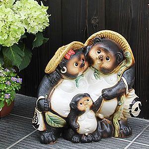 信楽焼 ファミリー狸 たぬき タヌキ 狸 開運 縁起物 可愛い 親子 商売