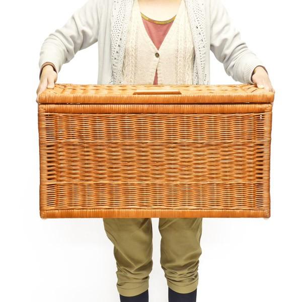 ビッグサイズ 大きい ふた付き 籐かご バスケット おしゃれ 収納カゴ