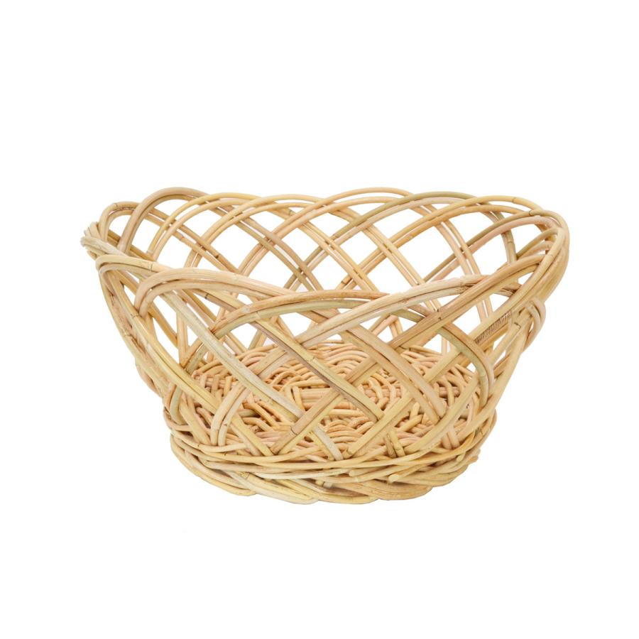 皮付きラタン ランドリーバスケット 脱衣かご カゴ 籐かご : ラタン