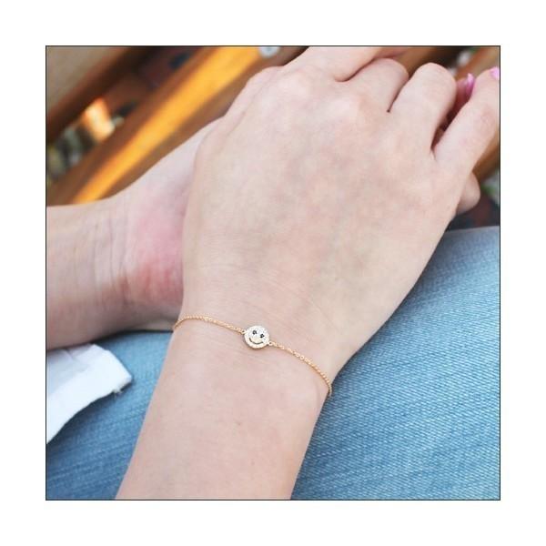 ブレスレット レディース 18K スマイル k18ブレスレット ダイヤモンド