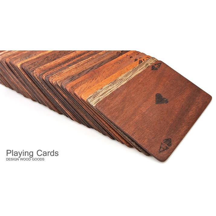 木製のトランプ Miniサイズ 革ケース付き 木製品 日本製 ハンドメイド