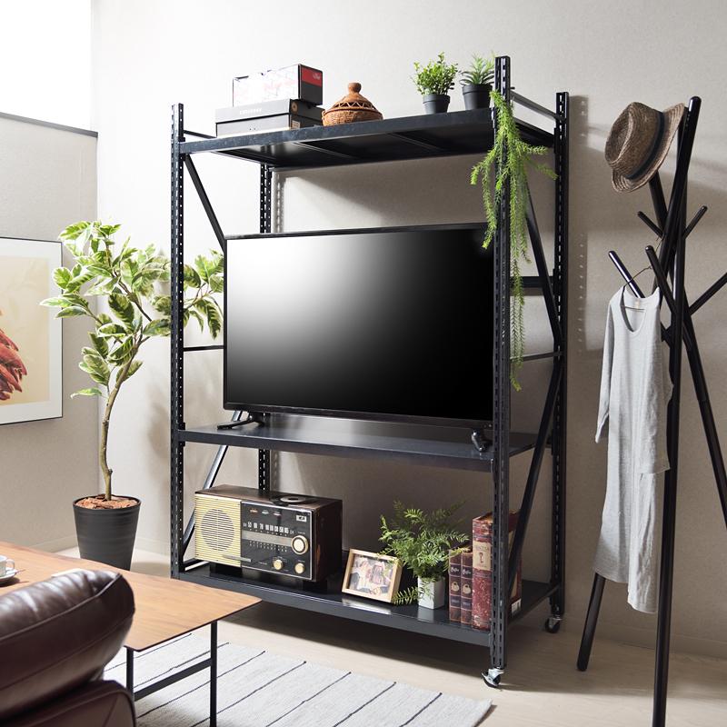 東谷 スチールラック オープンラック ブラック 黒 白系 無骨