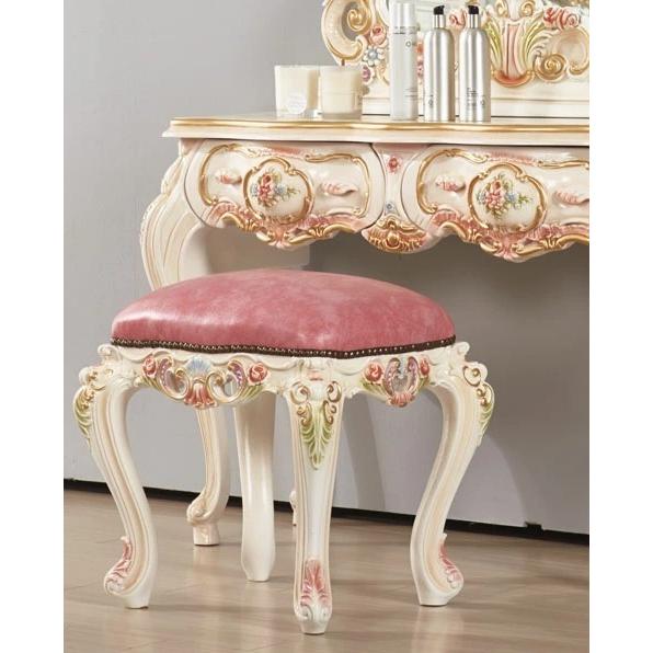 特価！ アンティーク調ロココ調 女王様のピンクローズ薔薇のドレッサー