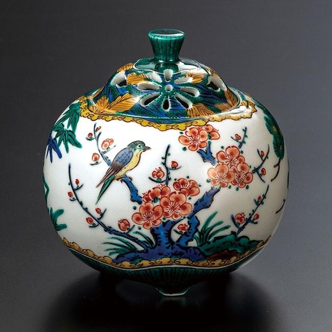 九谷焼 三代 三ツ井為吉 3.5号香炉 色絵松竹梅 : 和座倶楽部 - 通販