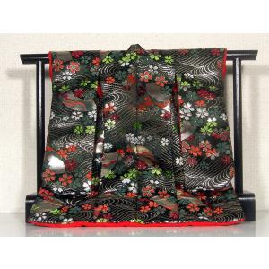 ミニチュア着物1/7金襴打掛キット 紺（高さ195mm幅277mm） : あい