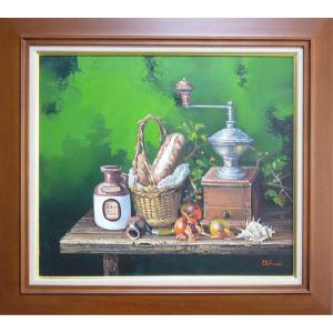 絵画 油絵 田澤禮次 肉筆油絵 静物画 コスモス 花瓶 F10 : アートフジ