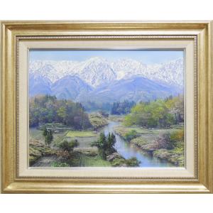 絵画 油絵 青い海のエーゲ海 ミコノス島 （滝川英彦） 【海・山