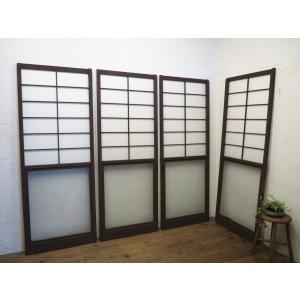 タQ0087◇(2)【H177cm×W67cm】×4枚◇ガラス入り◇昭和レトロな障子戸