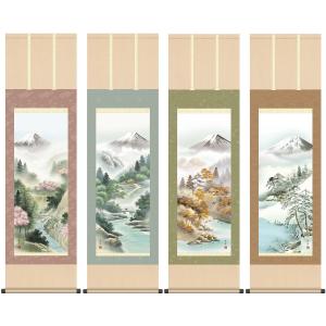 山水画 最高級女桑額 赤富士飛翔 伊藤渓山 約横63cm×縦48cm g6423