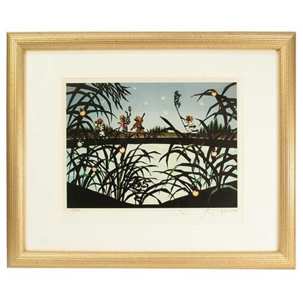 藤城清治 レフグラフ 日本の愛唱歌 6月 ほたるこい 影絵 版画 103/950