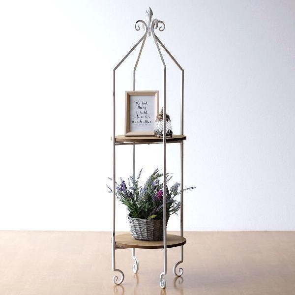 フラワーラック 花台 ウッド ホワイトアイアン おしゃれ フラワー