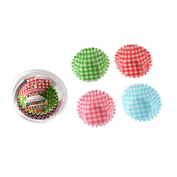 お弁当カップ チェック柄 6号(底径3.7×高さ2.7cm) 48枚入 (100円