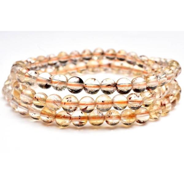 1点物】カコクセナイトインシトリン(ゲーサイトインクォーツ) 5.5mm 3