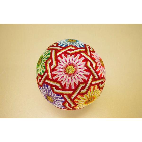 柳川まり大まり48cm【12花菊交差帯】耐光堅牢染手作りてまり