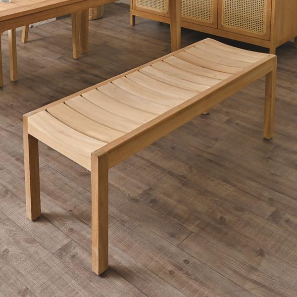 ベンチ ガーデンベンチ 屋外 木製 チーク 無垢材 外 玄関 椅子 スリム