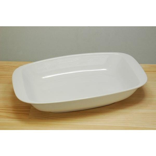 食器 おしゃれ 白手付角9.5吋ベーカー 陶器 磁器 白 カレー 皿 長方形