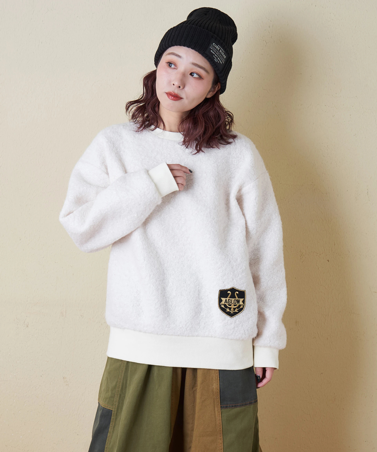 冬クリアランス】プードルファー クルーネック プルオーバー