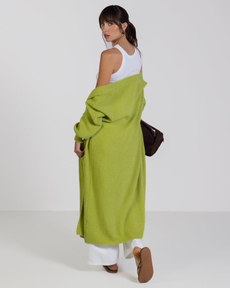 Yasmin Open Cardigan | Lime | Alpaca Blend – JAKI