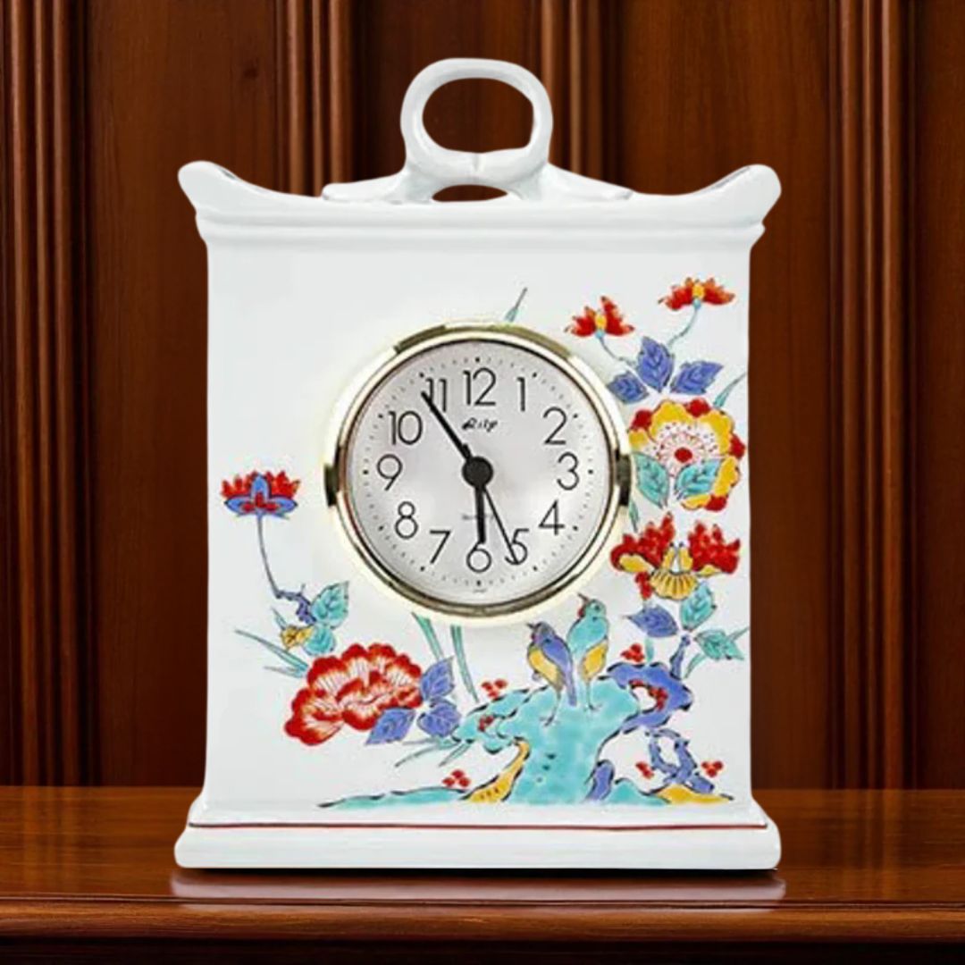 有田焼 置時計 | 其泉 | 色絵岩花鳥文 | 賞美堂