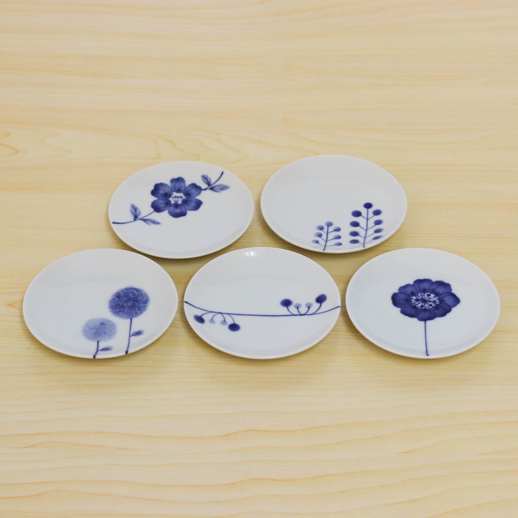 波佐見焼 皿 | フラワーズ 小皿揃 | 5枚セット | 浜陶