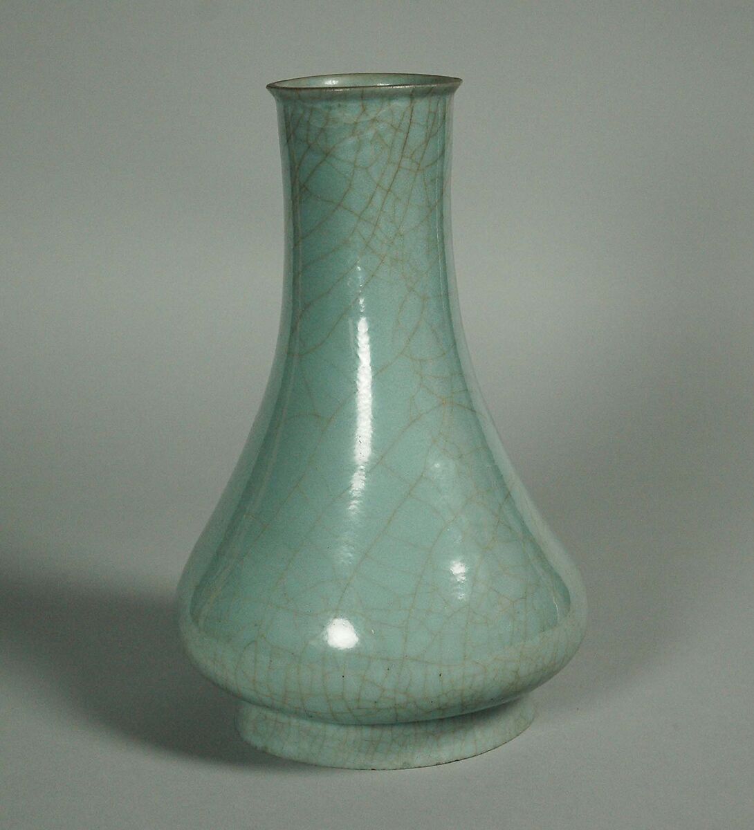 官窯青磁長頸瓶 Vase】中国-南宋時代‐龍泉窯