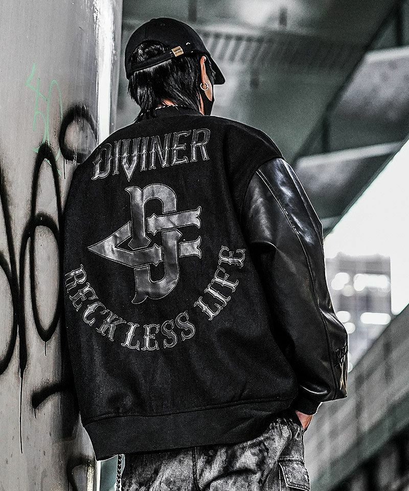 Synthetic Leather Patch Stadium Jacket アウター｜【公式】DIVINER