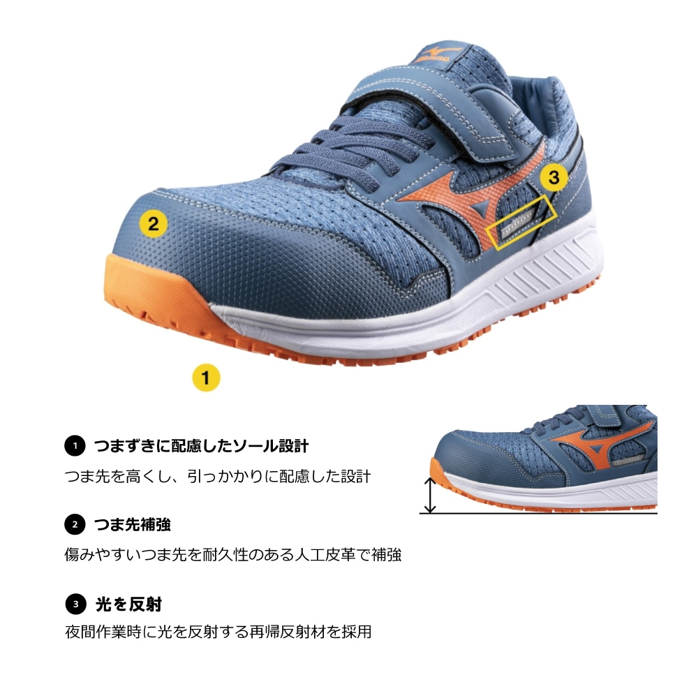 オールマイティ EU 33 L (ゴムの靴紐&ベルト／ローカット／ワーキング