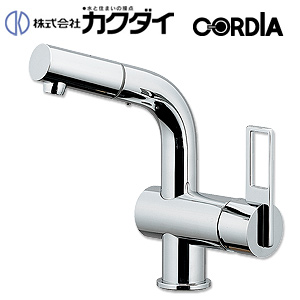 184-013｜カクダイ洗面用蛇口 CORDIA[台][シングルレバー混合水栓]