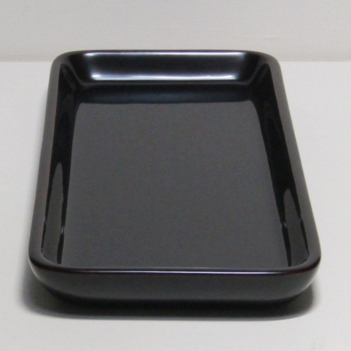 輪島塗 ペン皿、長方形、 -無地- [内外面ともタメ色]｜輪島市の輪島塗