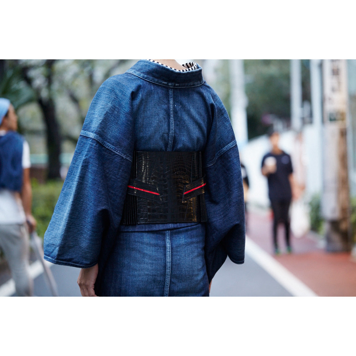 受注生産］帯ベルト｜クロコ エナメルブラック｜KAPUKI｜レザー