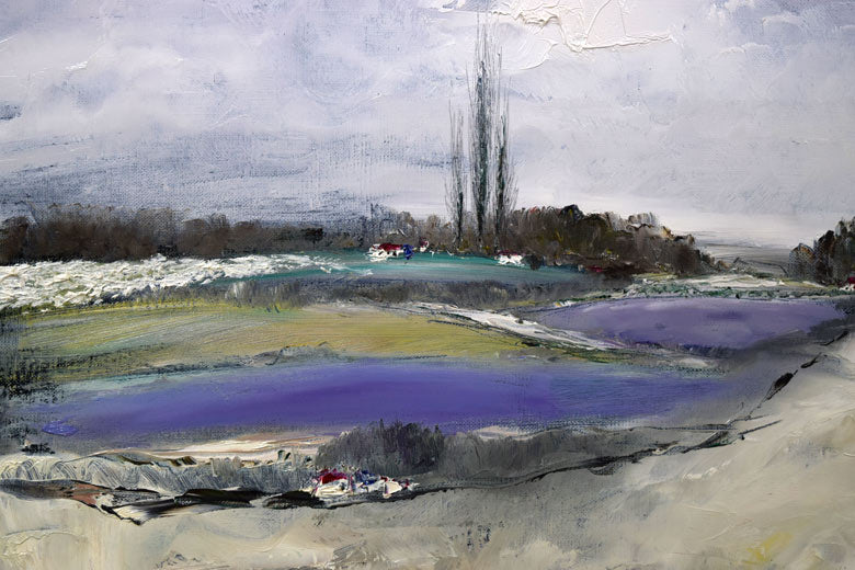 片山弘明「北の風景（富良野ラベンダー）」油絵・F20号 絵画買取・販売