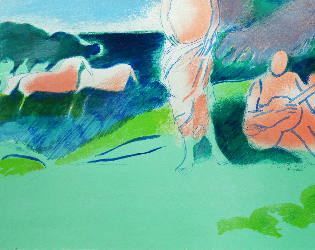 ポール ギヤマン（Paul Guiramand）「木の下の音楽会」リトグラフ 絵画