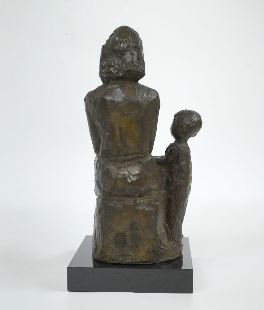 古賀忠雄「語らい」ブロンズ作品・共箱 絵画買取・販売の小竹美術