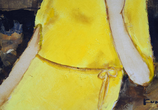 松任谷國子「春近し」油絵・F8号 絵画買取・販売の小竹美術