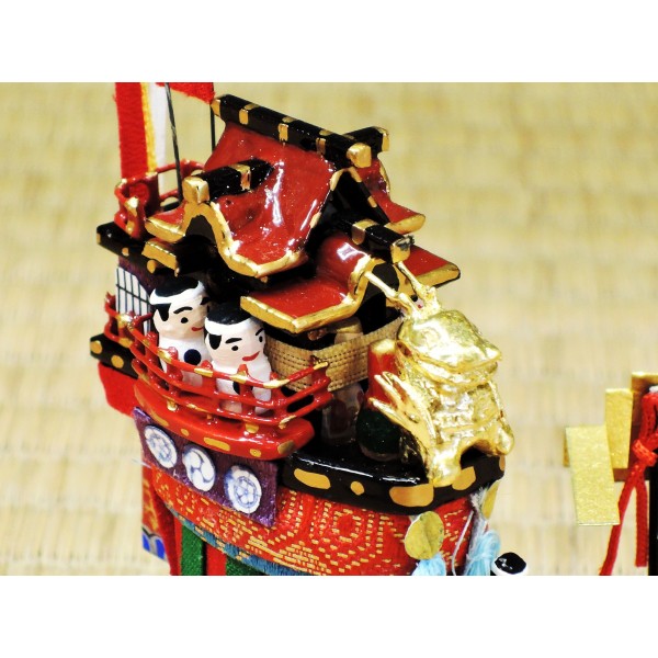 祇園祭 ミニチュア山鉾 極上 新大船鉾 小（龍頭付）（付属品・金御幣付