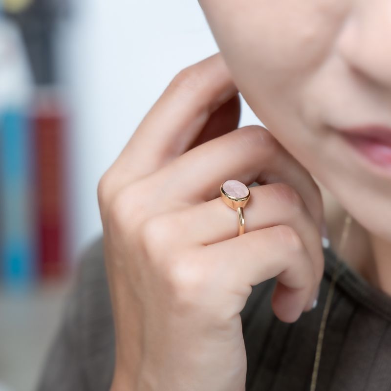 新価格】【yonnieコラボ】天然石シュクレリング（ローズクオーツ