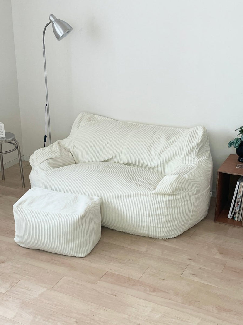 LOOSY 2人掛けビーズソファ Ivory｜2人用ソファ おしゃれ 一人暮らし