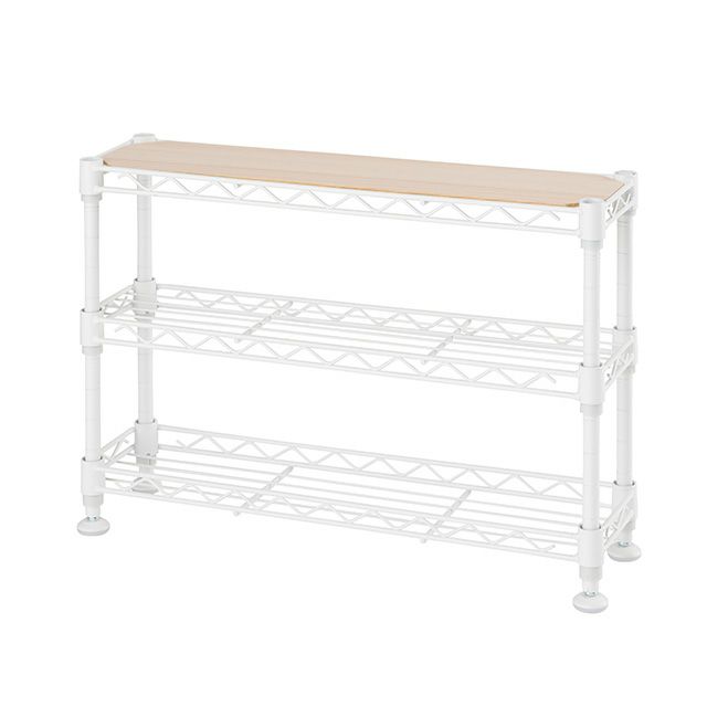 キッチンワゴン 幅80cm 4段 バタフライワゴン 木製 幅80.5(折り畳み時