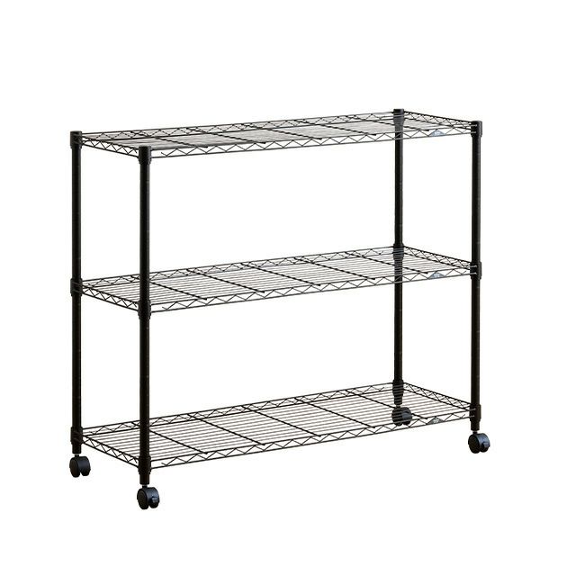 スチールラック 幅110cm 3段 ルミナスノワール 幅111×奥行41×高さ94.5