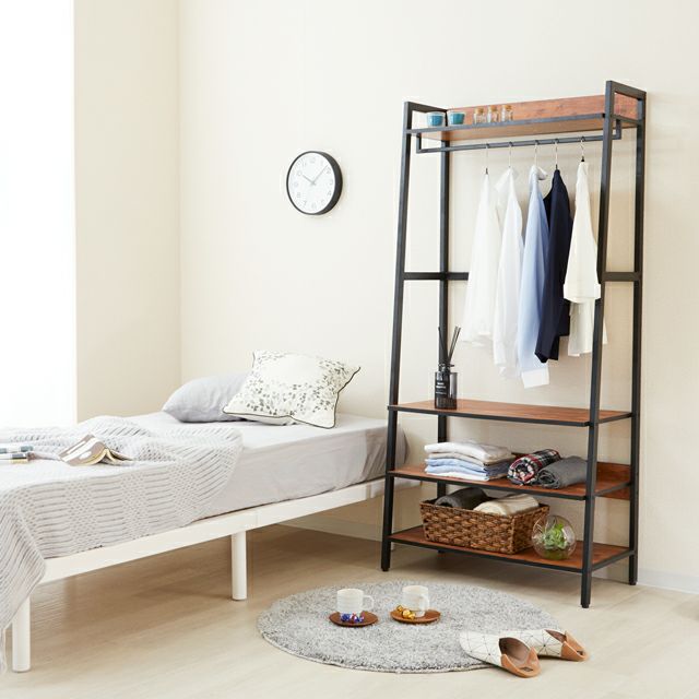 ハンガーラック 幅80cm ビスカーナ 幅80×奥行40×高さ169cm BC8017-HR