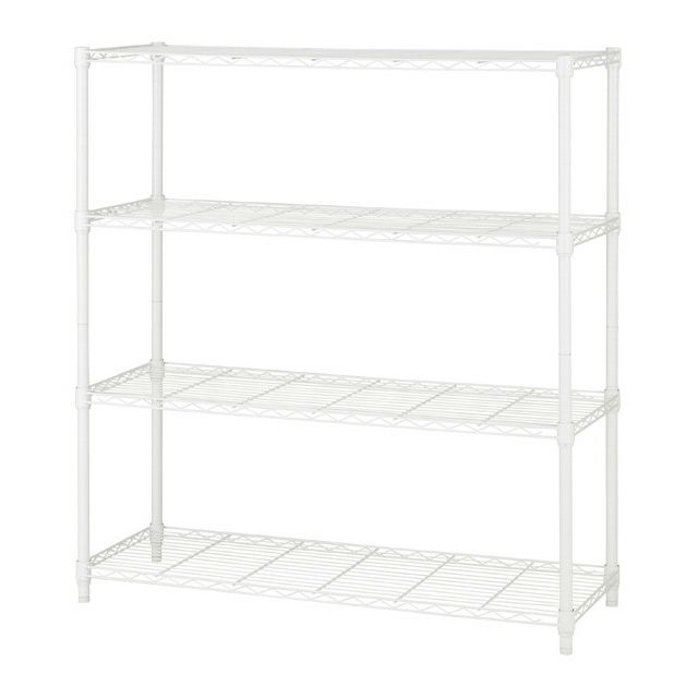 スチールラック 幅110cm 4段 ルミナスラテ オープンラック ホワイト 幅